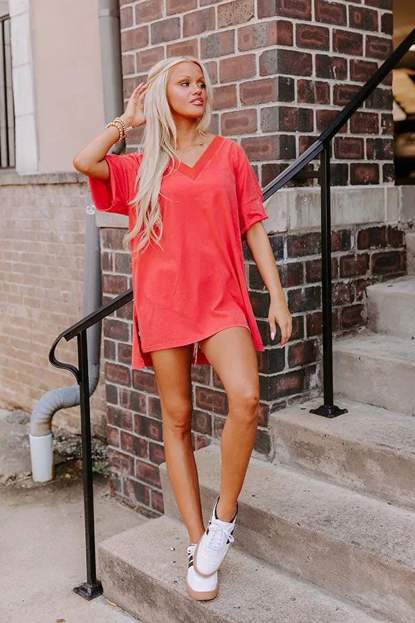 Casual Meetup Oversized Tee in Scarlet sold by Impressions