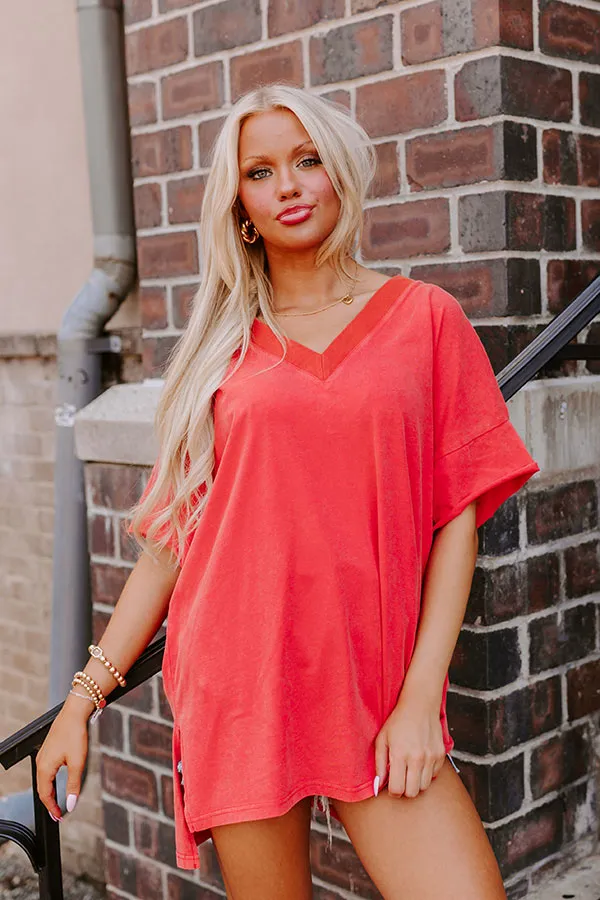 Casual Meetup Oversized Tee in Scarlet sold by Impressions product image thumbnail 4