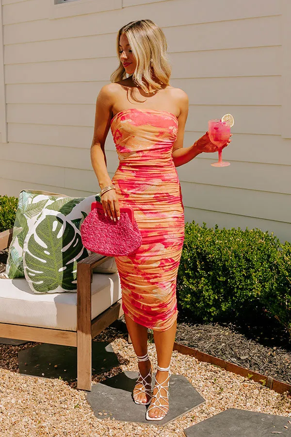 Sorbet Kisses Ruched Midi sold by Impressions