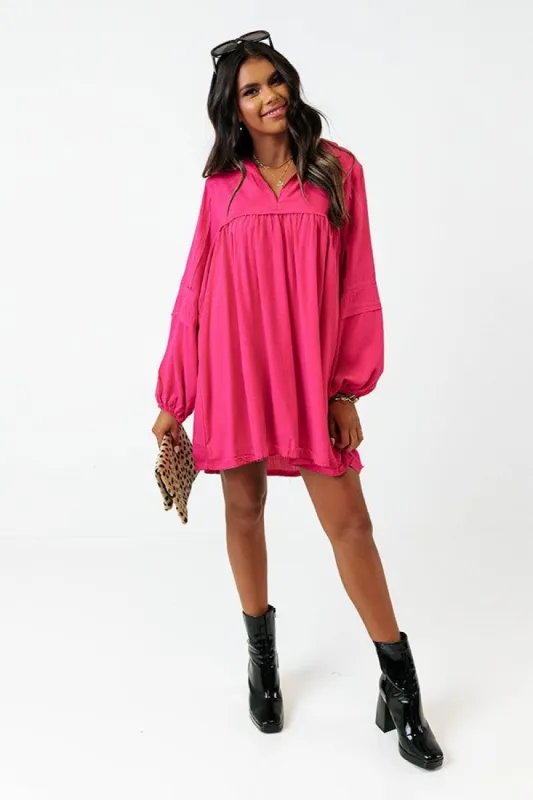 Style Code Babydoll Dress in Hot Pink sold by Impressions