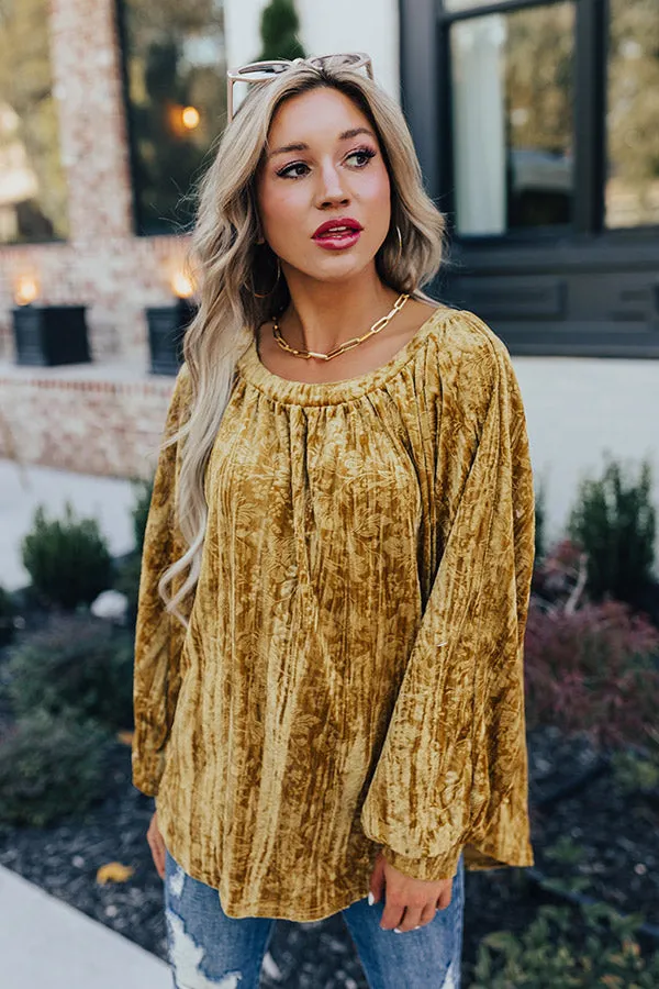Glamour Galore Velvet Top in Mustard sold by Impressions product image thumbnail 2