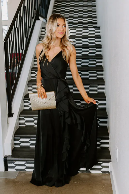 Behind Velvet Ropes Satin Maxi Dress sold by Impressions