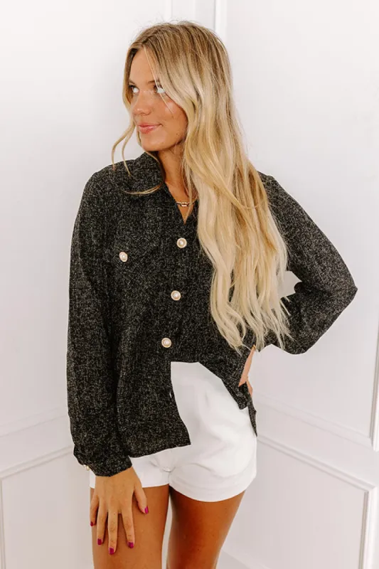 Fashion Diary Tweed Knit Button Up sold by Impressions