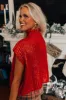Wine Tasting Metallic Sweater Top in Red sold by Impressions