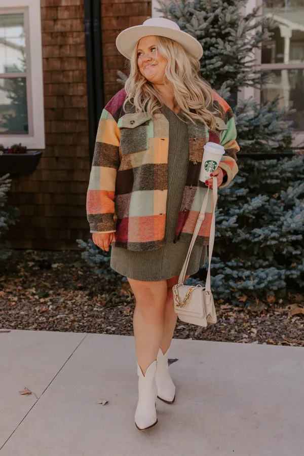 Apple Cider Delight Plaid Jacket In Orange Curves sold by Impressions product image thumbnail 5