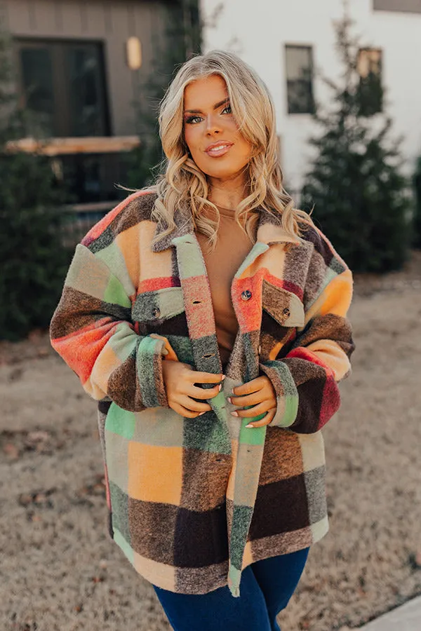 Apple Cider Delight Plaid Jacket In Orange Curves sold by Impressions product image thumbnail 4