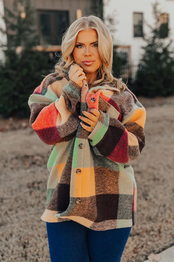 Apple Cider Delight Plaid Jacket In Orange Curves sold by Impressions product image thumbnail 3