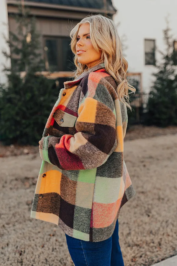 Apple Cider Delight Plaid Jacket In Orange Curves sold by Impressions product image thumbnail 2