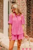 Tour The Town Pleated Top In Pink sold by Impressions