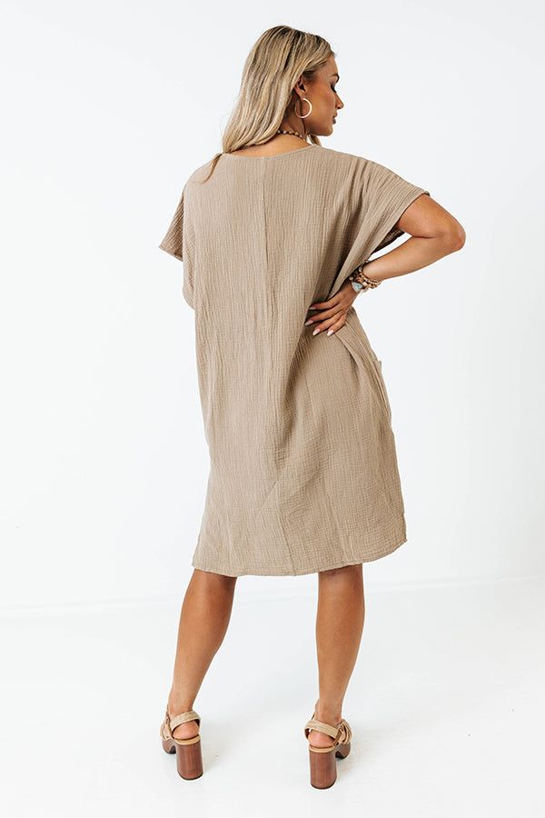 Newport Look Shift Dress in Taupe sold by Impressions product image thumbnail 4