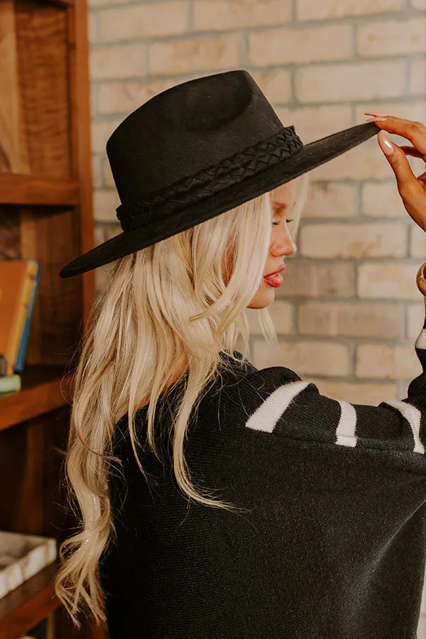 Fall Dreams Faux Suede Fedora in Black sold by Impressions