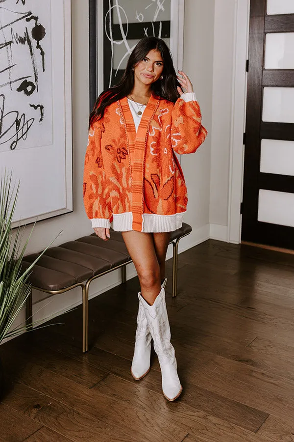 Lost In A Novel Knit Cardigan In Orange sold by Impressions product image thumbnail 2