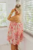 Bloom With A View Satin Romper In Coral Curves sold by Impressions
