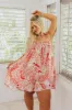 Bloom With A View Satin Romper In Coral Curves sold by Impressions