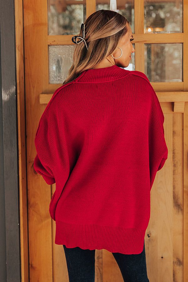 Full Of Warmth Tunic Sweater In Red sold by Impressions product image thumbnail 5