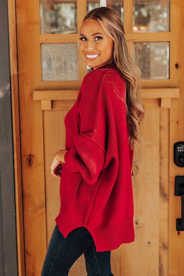 Full Of Warmth Tunic Sweater In Red sold by Impressions product image thumbnail 4