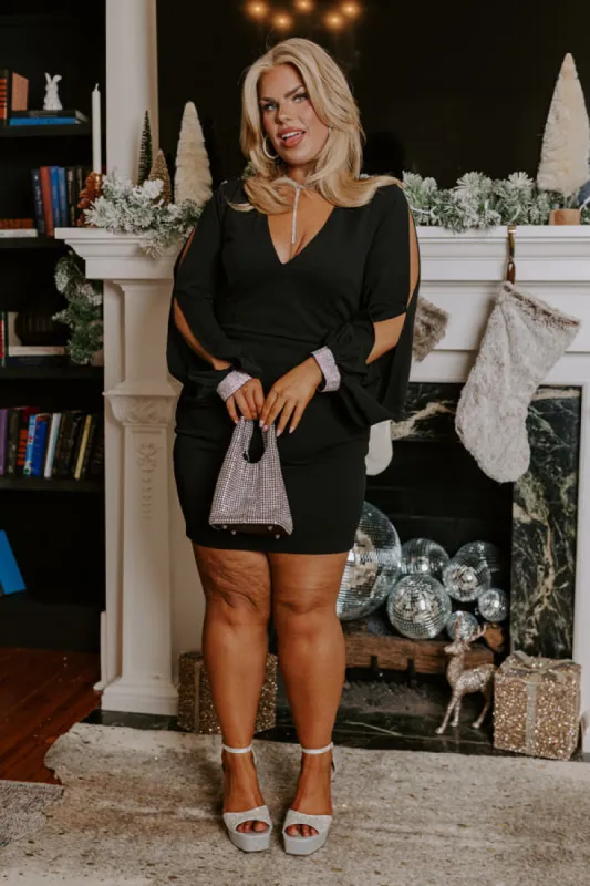 Material Girl Mini Dress in Black Curves sold by Impressions