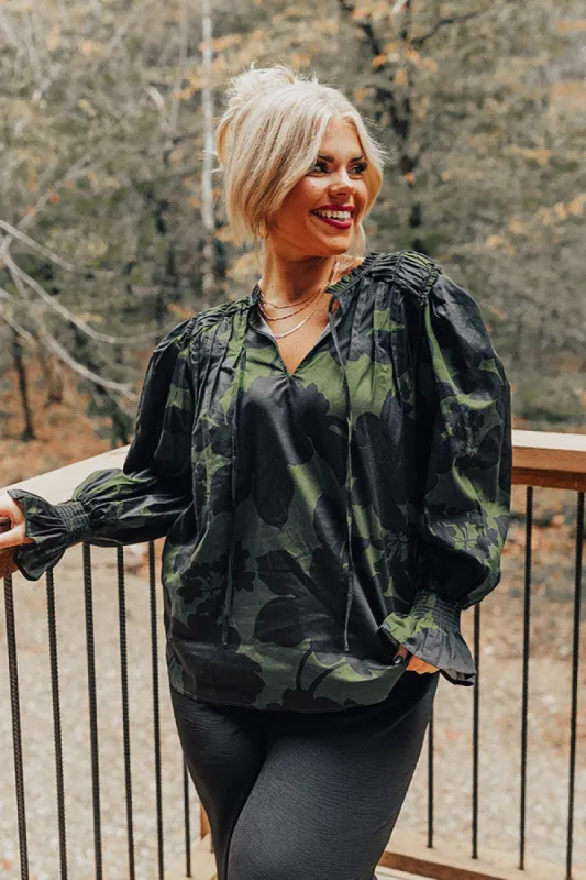 Endearing Romance Top in Green Curves sold by Impressions