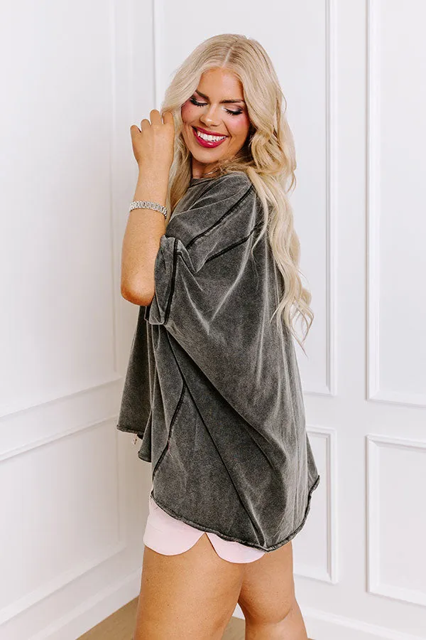 Effortless Vibes Mineral Wash Oversized Tee in Vintage Black Curves sold by Impressions product image thumbnail 3