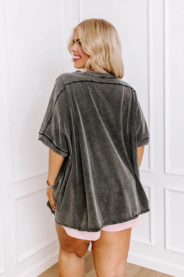 Effortless Vibes Mineral Wash Oversized Tee in Vintage Black Curves sold by Impressions product image thumbnail 4