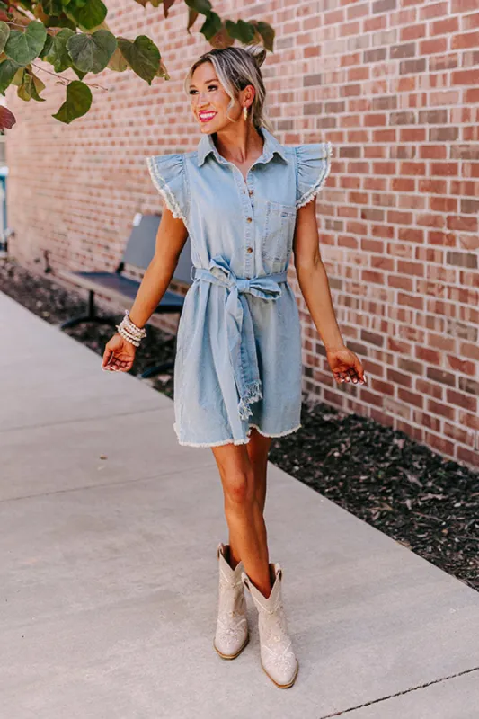 The Aleena Chambray Mini Dress sold by Impressions