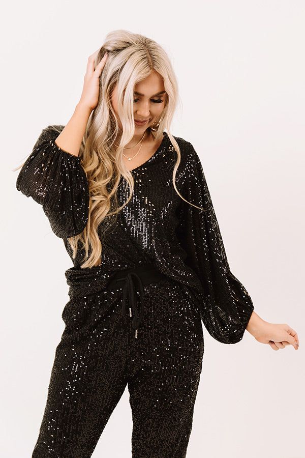 Glam And Go Sequin Shift Top In Black sold by Impressions product image thumbnail 3