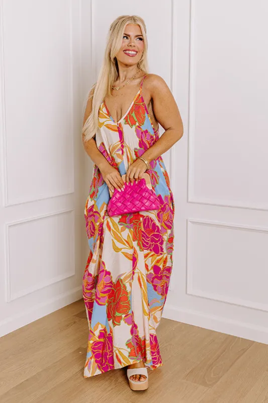 Tranquil Horizon Floral Maxi in Cream Curves sold by Impressions