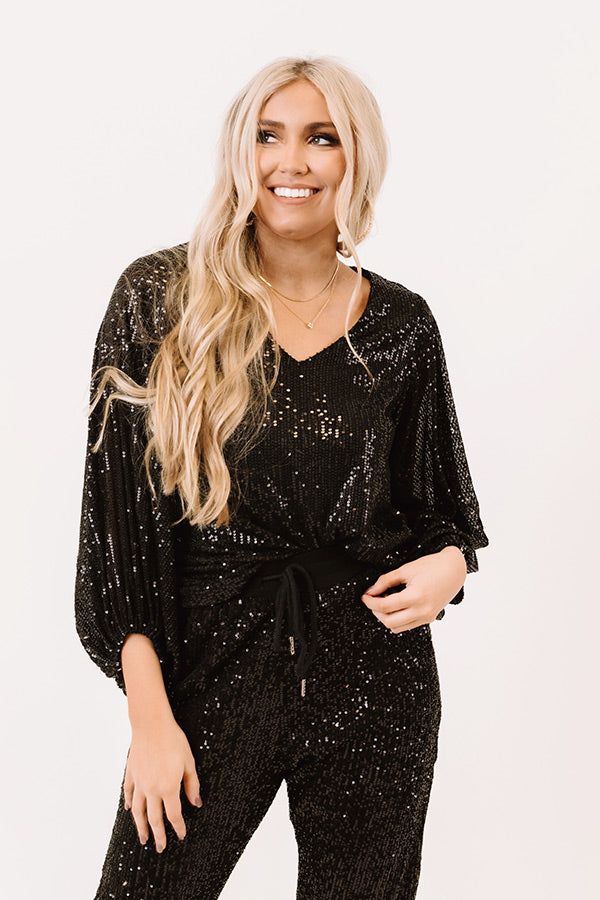 Glam And Go Sequin Shift Top In Black sold by Impressions product image thumbnail 2