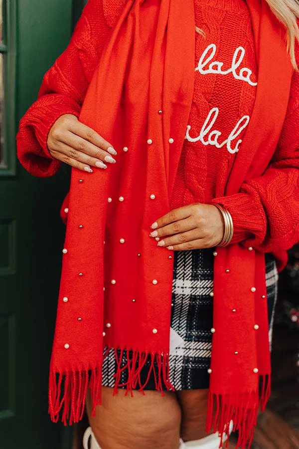 Escape To Comfort Embellished Scarf In Red sold by Impressions product image thumbnail 2