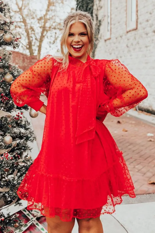 First Kiss Dreaming Dress In Red Curves sold by Impressions