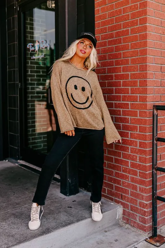 If It Makes You Happy Knit Sweater in Khaki sold by Impressions