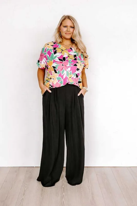 The Maddie High Waist Trousers In Black Curves sold by Impressions