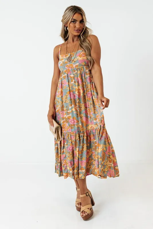Book The Trip Floral Midi In Pear sold by Impressions