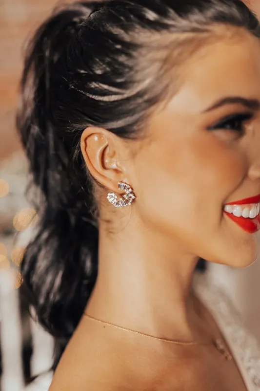 Glittery Confessions Earrings In Gold sold by Impressions