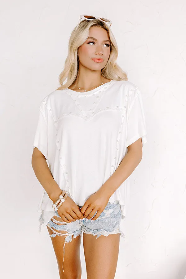 Poised Romance Embellished Top In White sold by Impressions product image thumbnail 4