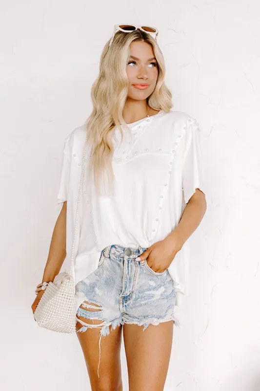 Poised Romance Embellished Top In White sold by Impressions