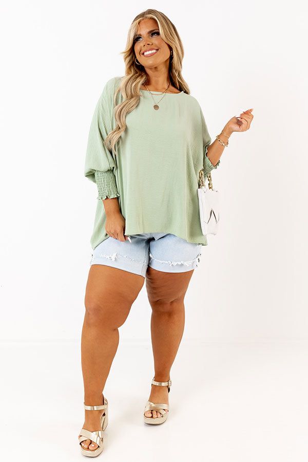 Appreciate You Shift Top In Sea Glass Curves sold by Impressions