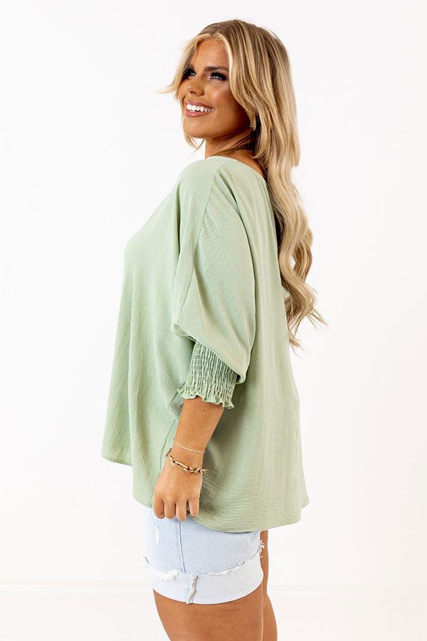 Appreciate You Shift Top In Sea Glass Curves sold by Impressions product image thumbnail 4