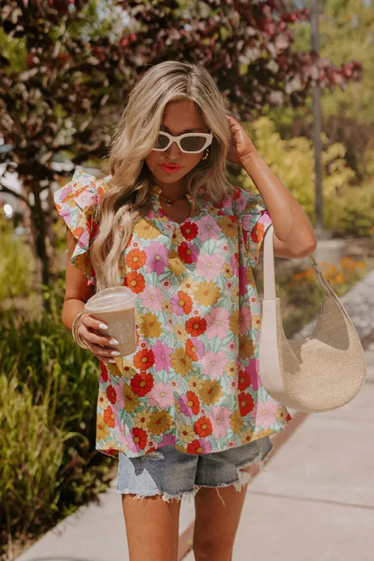 Floral Galore Shift Top In Violet sold by Impressions