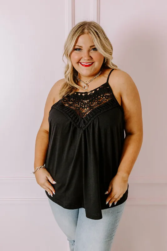 Beachy Bonding Shift Tank In Black Curves sold by Impressions