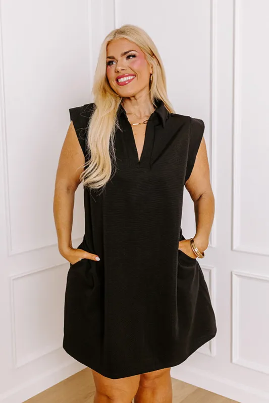 Coastal Dreamer Mini Dress in Black Curves sold by Impressions