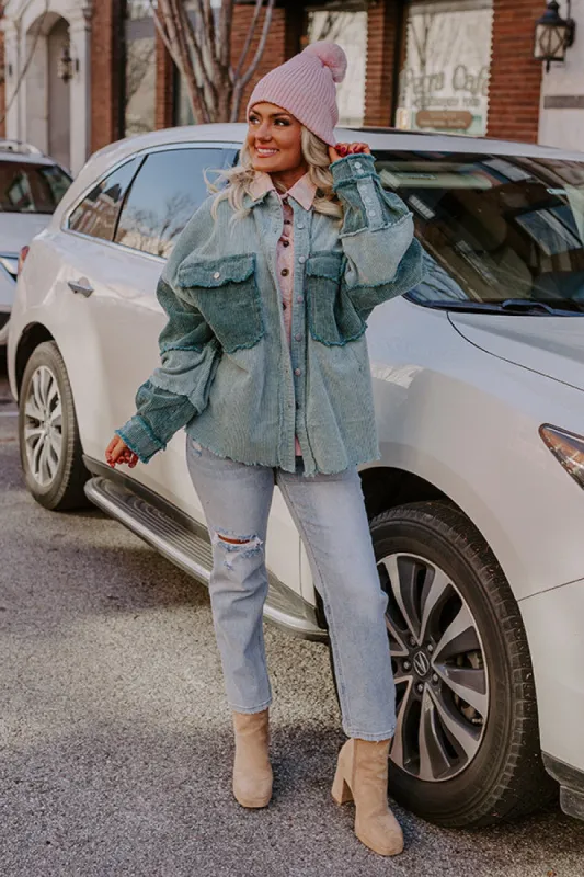 Cabin Parkway Corduroy Jacket in Teal sold by Impressions