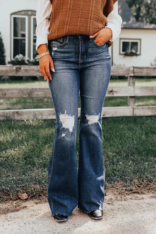 Judy Blue The Koty High Waist Distressed Flare sold by Impressions