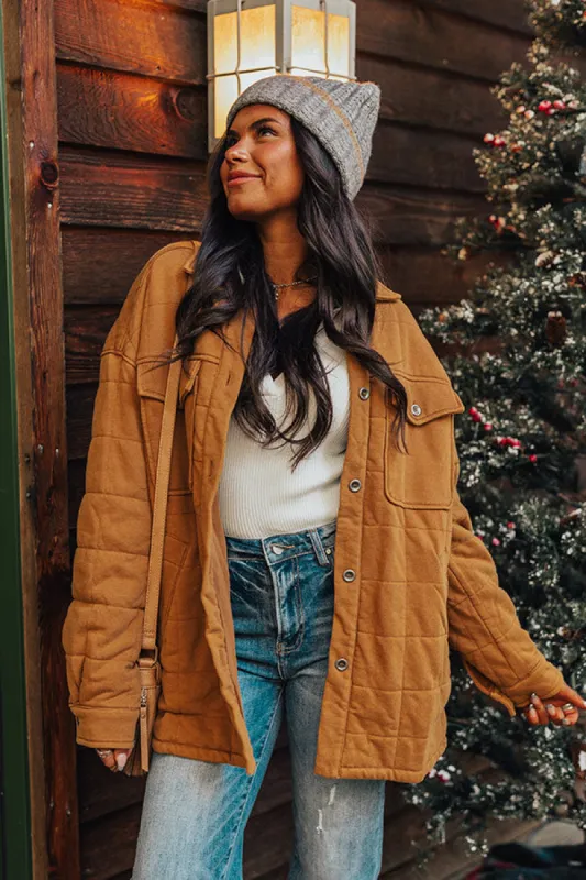 Woodsy Aroma Quilted Jacket in Camel sold by Impressions