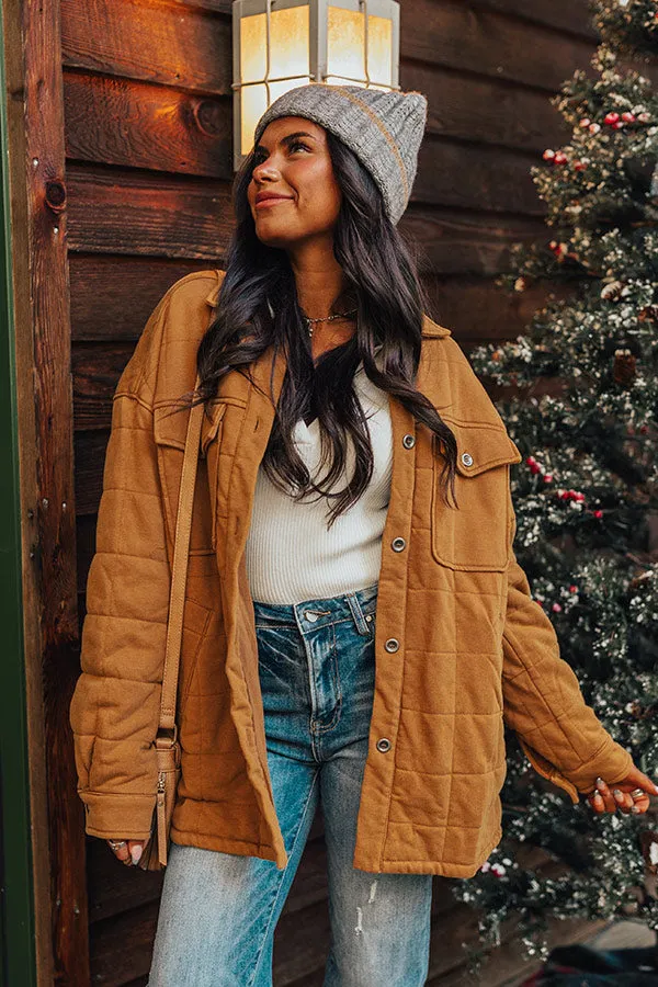 Woodsy Aroma Quilted Jacket in Camel sold by Impressions
