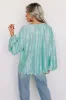 Posh Days Pleated Shift Top in Aqua sold by Impressions