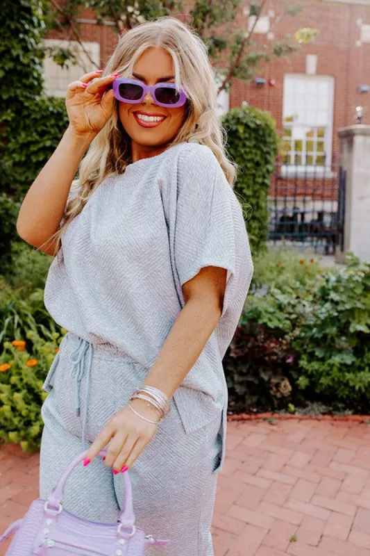 Essentially Chic Shift Top In Grey Curves sold by Impressions