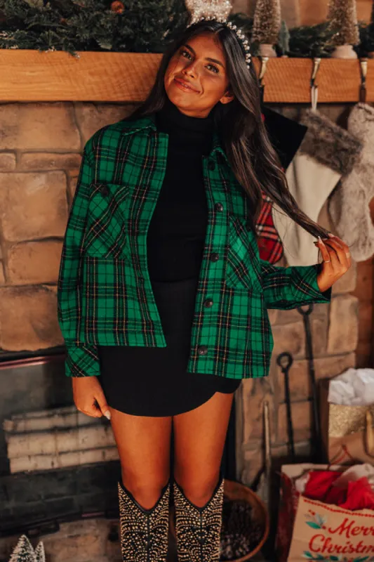 Evergreen State Of Mind Plaid Jacket In Green sold by Impressions