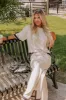 Uptown Cafe Knit Shift Top in Light Beige sold by Impressions