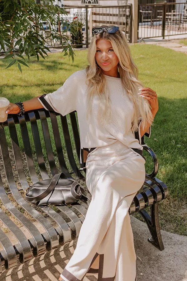 Uptown Cafe Knit Shift Top in Light Beige sold by Impressions product image thumbnail 5